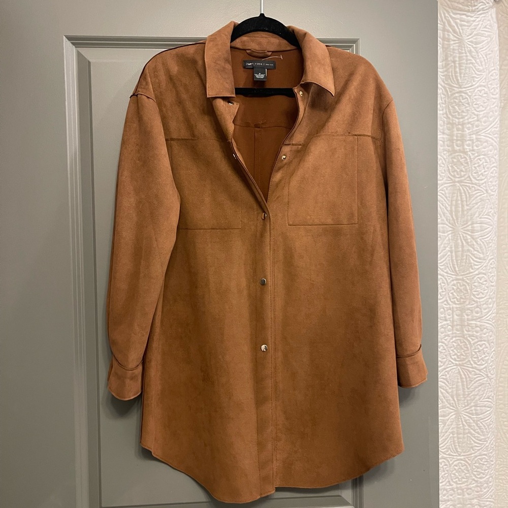 Brown suede shacket